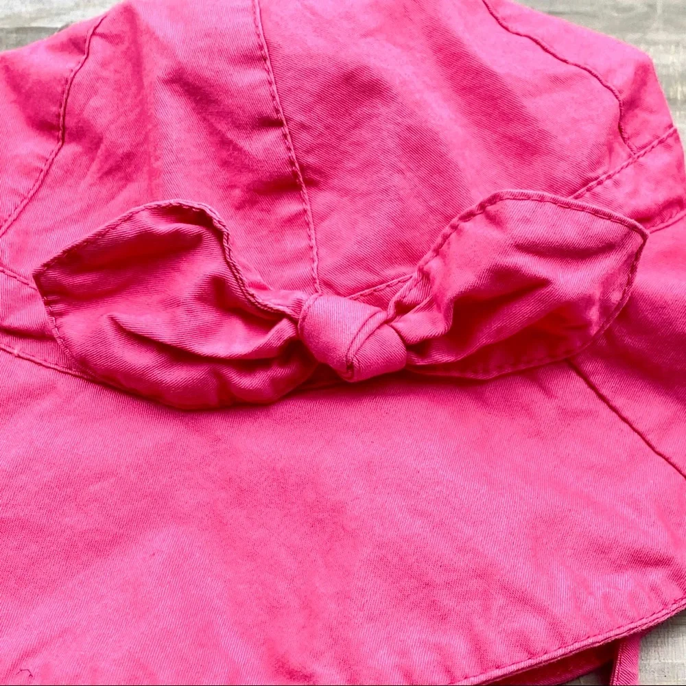 Hot Pink UV Sun Protection Boonie Hat Chin Strap Baby Bucket Hat Sunhat Toddler
